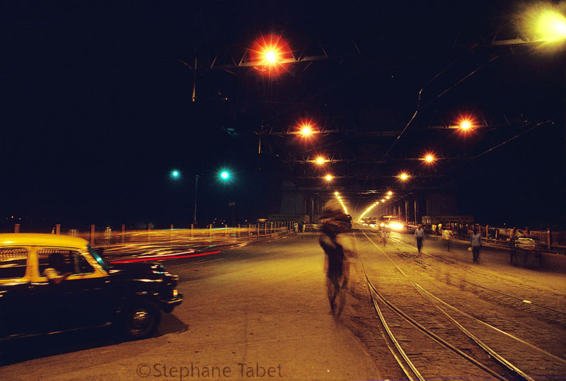 Howrah bridge by night Kolkata India