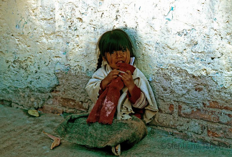 Little girl from Peru in traditional clothing