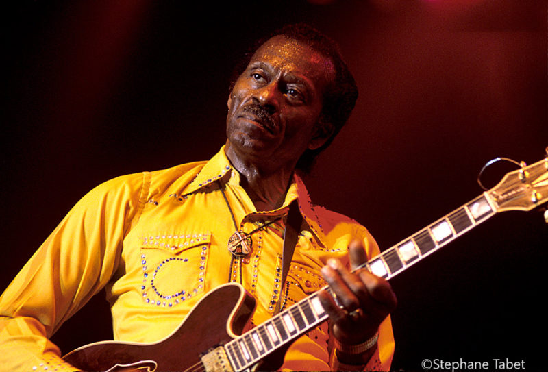 Chuck Berry playing guitar