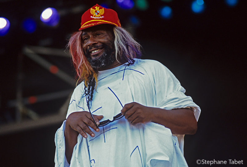 George Clinton performing on stage