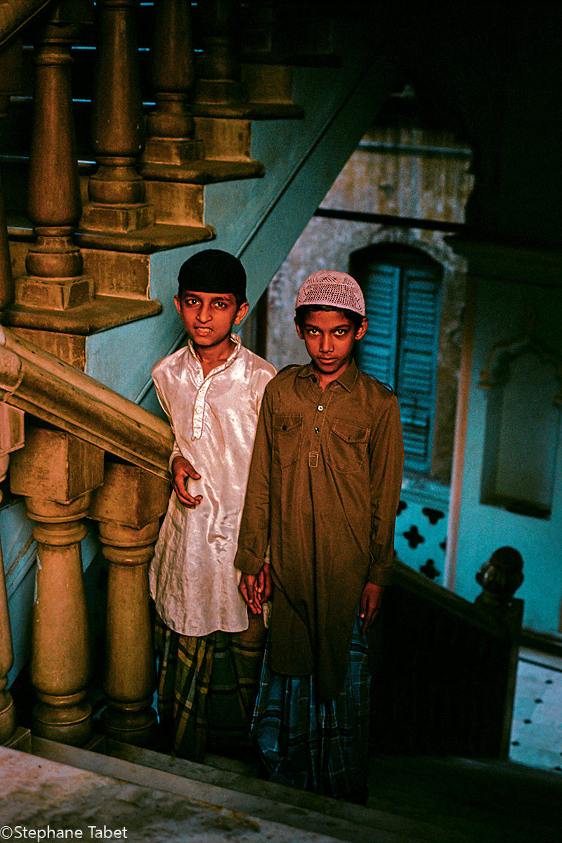 Indian muslim boys in mosque Kolkata India