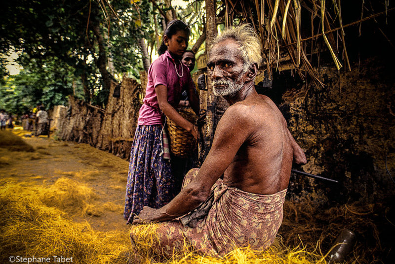 Indian production of coir in Kerala India